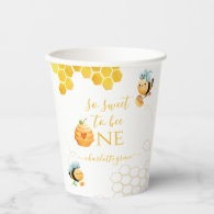 So Sweet To Bee One Bee Birthday Paper Cups