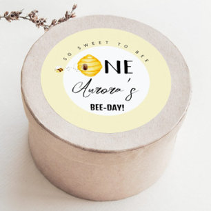 So sweet to bee one bee day classic round sticker