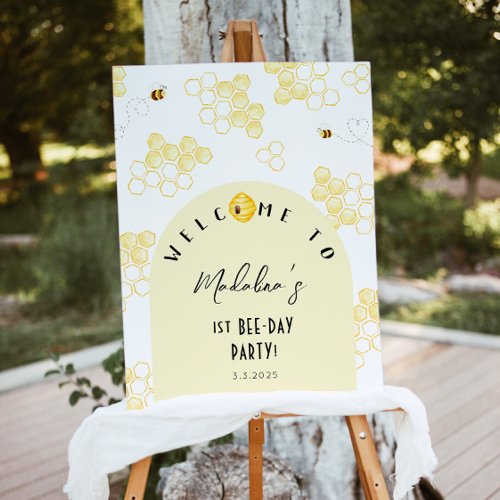 So sweet to bee one bee day party welcome foam board