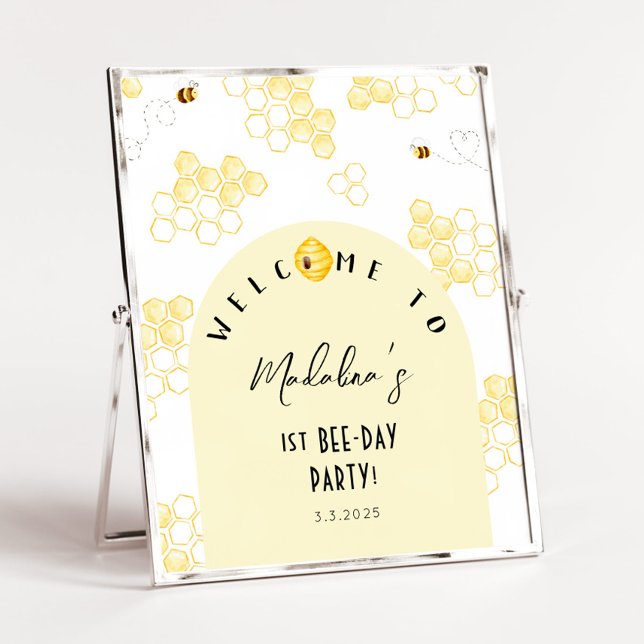 So sweet to bee one bee day party welcome poster (Creator Uploaded)