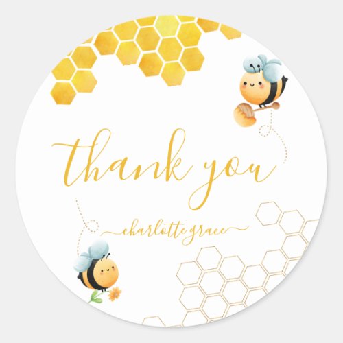 So Sweet To Bee One Bee Thank You Birthday Classic Round Sticker