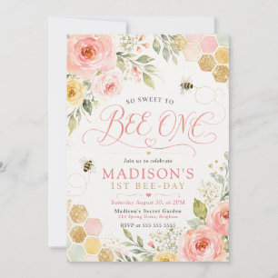 So Sweet to Bee One Birthday Invitation