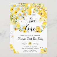 So Sweet to Bee One Cute Bees 1st Birthday   Invitation