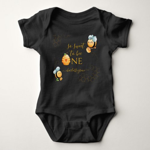 So Sweet To Bee One First Bee Birthday Baby Bodysuit