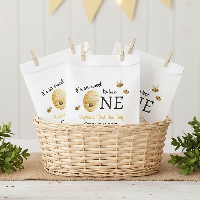 So Sweet To Bee One First Birthday Honeycomb Favor Bag (Creator Uploaded)