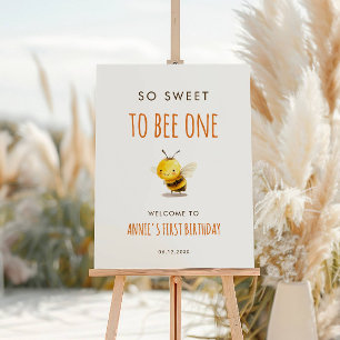 So Sweet To Bee One First Birthday Welcome Sign