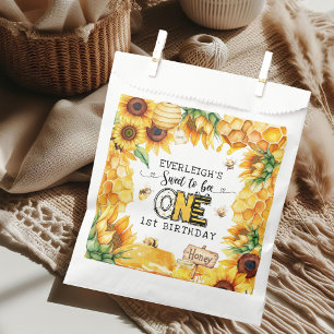 So sweet to bee one floral 1st birthday favor bag