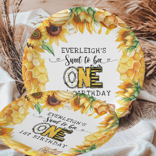 So sweet to bee one floral 1st birthday  paper plates