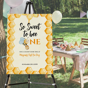 So Sweet To Bee One Girls Boys First Birthday  Foam Board