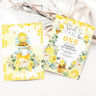 So Sweet to Bee One Honeycomb Bee Birthday Party Invitation