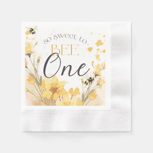 So Sweet to Bee One Napkins (Front)