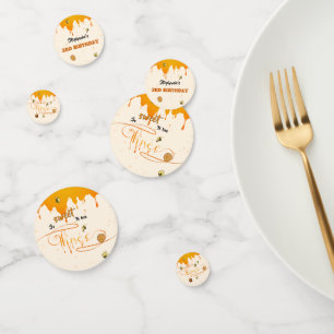 So Sweet To Bee Three Cute Honey Bee 3rd Birthday Confetti