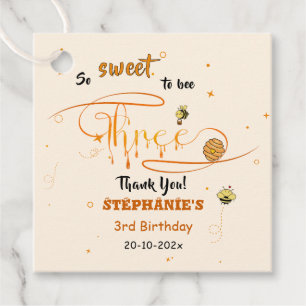 So Sweet To Bee Three Cute Honey Bee 3rd Birthday Favor Tags