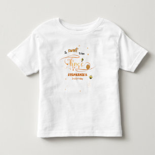 So Sweet To Bee Three Cute Honey Bee 3rd Birthday Toddler T-shirt