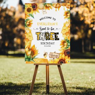 So sweet to bee three floral 3rd birthday Welcome Foam Board