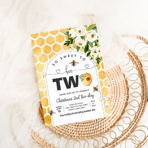 So Sweet To Bee Two Bee Theme Party First Birthday Invitation