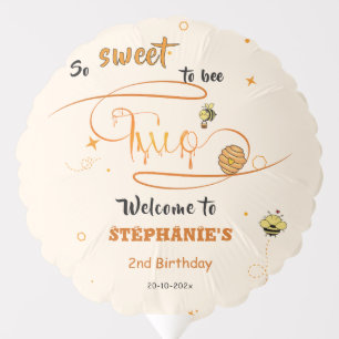 So Sweet To Bee Two Cute Honey Bee 2nd Birthday Balloon