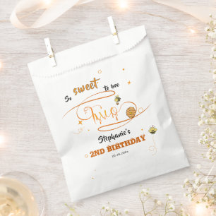 So Sweet To Bee Two Cute Honey Bee 2nd Birthday Favor Bag