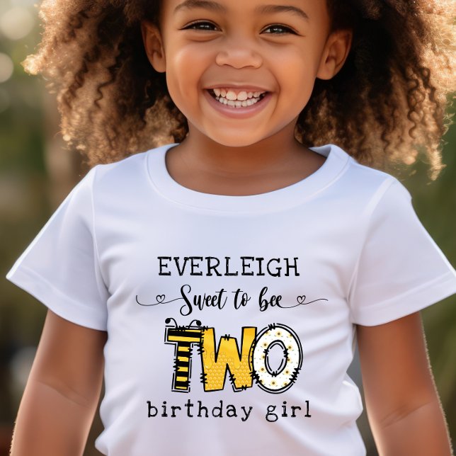 So sweet to bee two floral 2nd birthday  toddler t-shirt (Creator Uploaded)