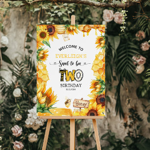 So sweet to bee two floral 2nd birthday Welcome Foam Board