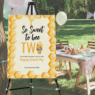 So Sweet To Bee Two Girls Boys First Birthday  Foam Board