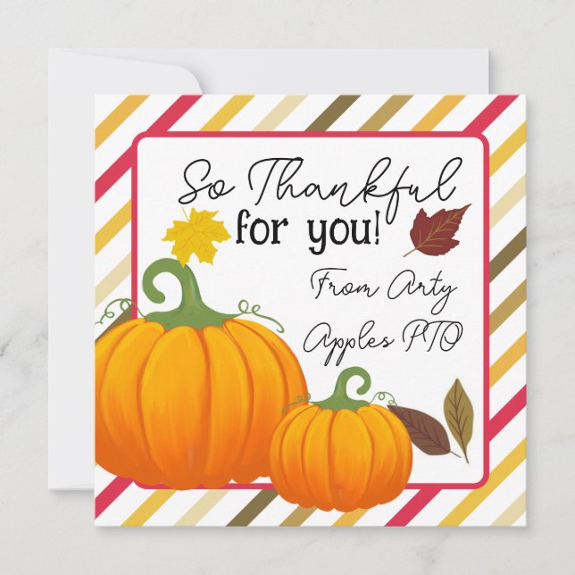 So Thankful For You Fall Card – Volunteer or Staff (Front)