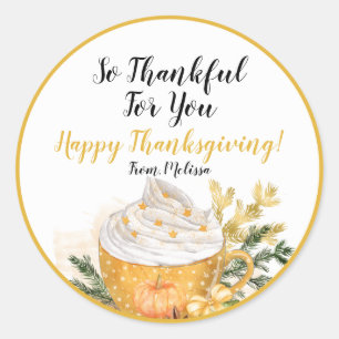 So Thankful For You Happy Thanksgiving Sticker