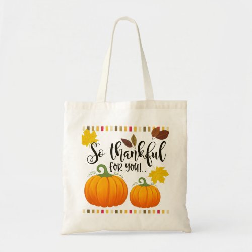 so thankful for you staff volunteer thank you gift tote bag