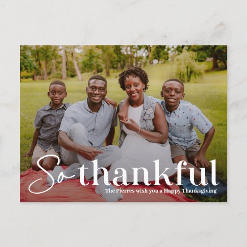 So Thankful Thanksgiving Photo Card Postcard