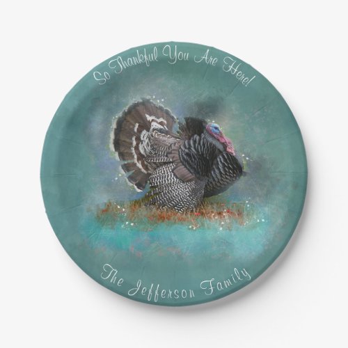 So Thankful You Are Here Thanksgiving Turkey Paper Plates