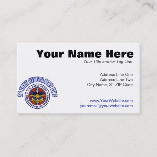 So That Others May Live _ Coast Guard Rescue Business Card