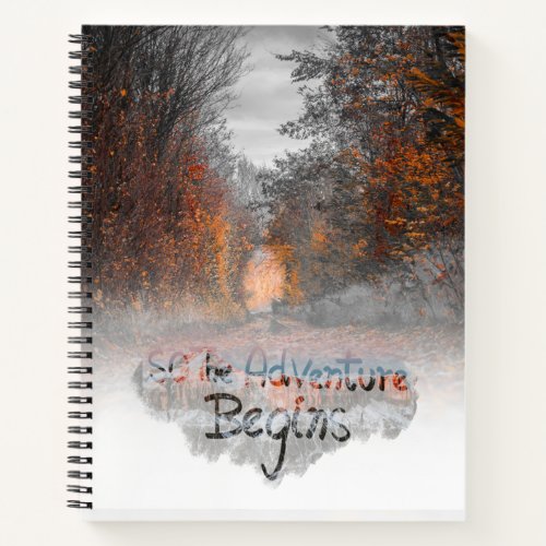 So the Adventure Begins Motivational QUOTE Gift Notebook