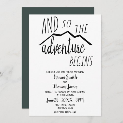 So The Adventure Begins Rustic Mountain Wedding In Invitation