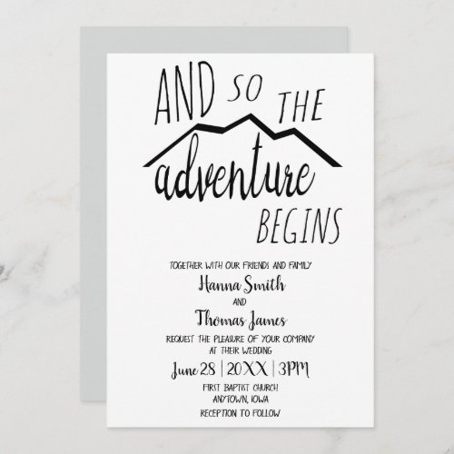 So The Adventure Begins Rustic Mountain Wedding In Invitation