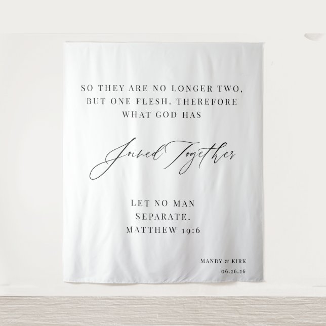 So They Are No Longer Two Wedding Backdrop Banner (Front)
