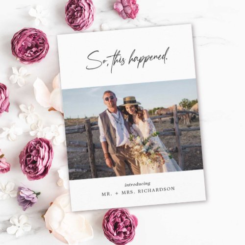 So This Happened Elopement Photo Postcard