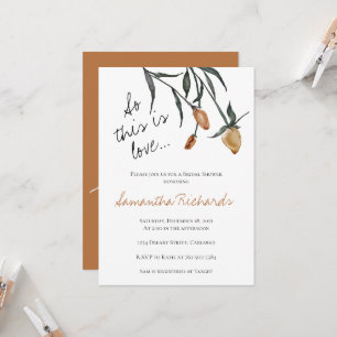 So this is love Bridal Shower Burnt Orange Roses Invitation