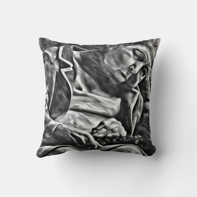 So Tired, So Very Tired Throw Pillow (Back)