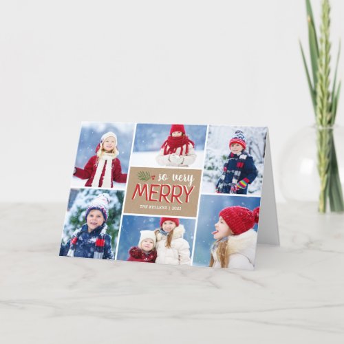 So Very Merry 6 Photo Folded Holiday Card