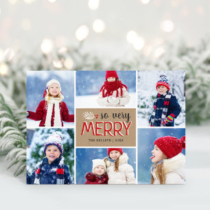 So Very Merry 6 Photo Folded Holiday Card