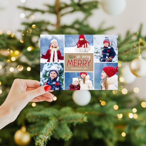 So Very Merry 6 Photo Magnetic Holiday Card