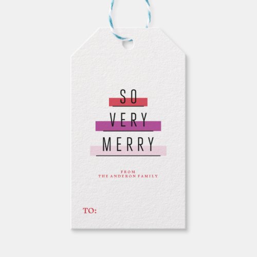 SO VERY MERRY bright holiday christmas Gift Tags