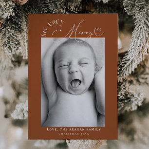 So Very Merry Christmas Terracotta Birth Announcement