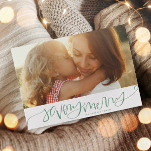 So Very Merry Hand-Lettered Letterpress Photo Cards