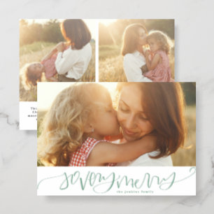 So Very Merry Hand-Lettered Letterpress Photo Cards