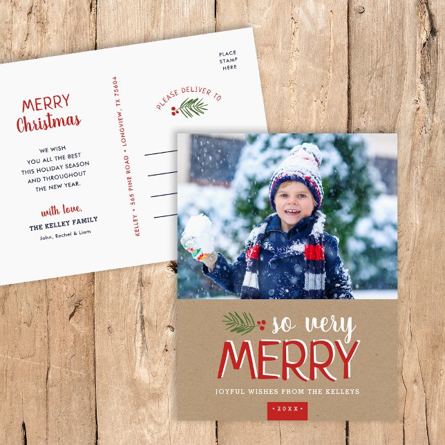 So Very Merry Holiday Photo Postcard (Creator Uploaded)