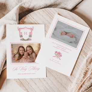 So Very Merry Nutcracker Monogram Crest Holiday Card