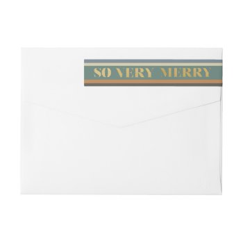 So Very Merry Retro Colorful Stripes Return Addres Wrap Around Label by The52Edit at Zazzle