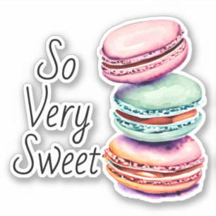 So Very Sweet Vintage Watercolor Macaron Sticker