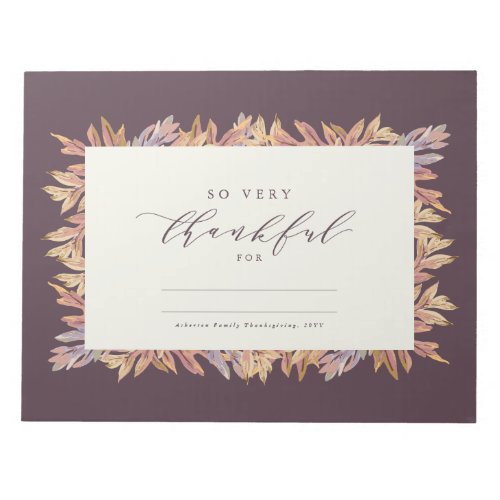 So very thankful fall leaves Thanksgiving placemat Notepad